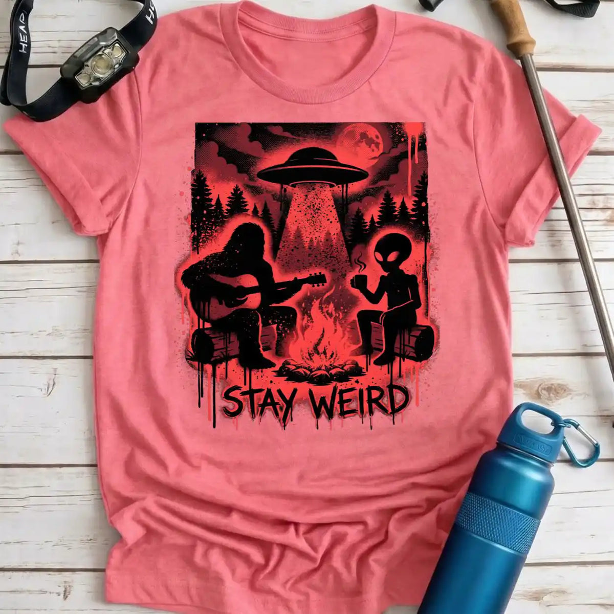 Stay Weird Bigfoot Camp Tee