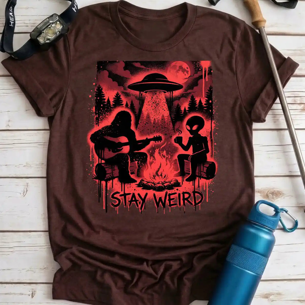 Stay Weird Bigfoot Camp Tee