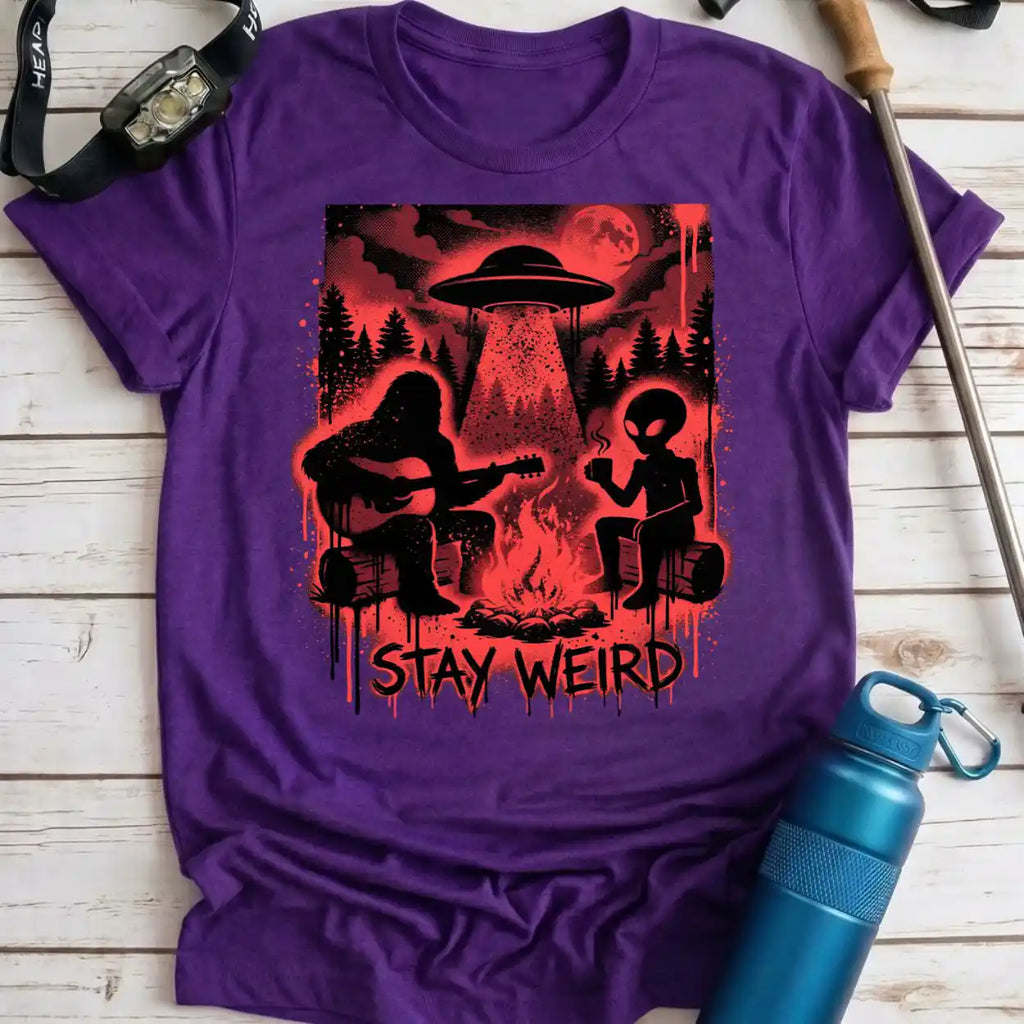 Stay Weird Bigfoot Camp Tee