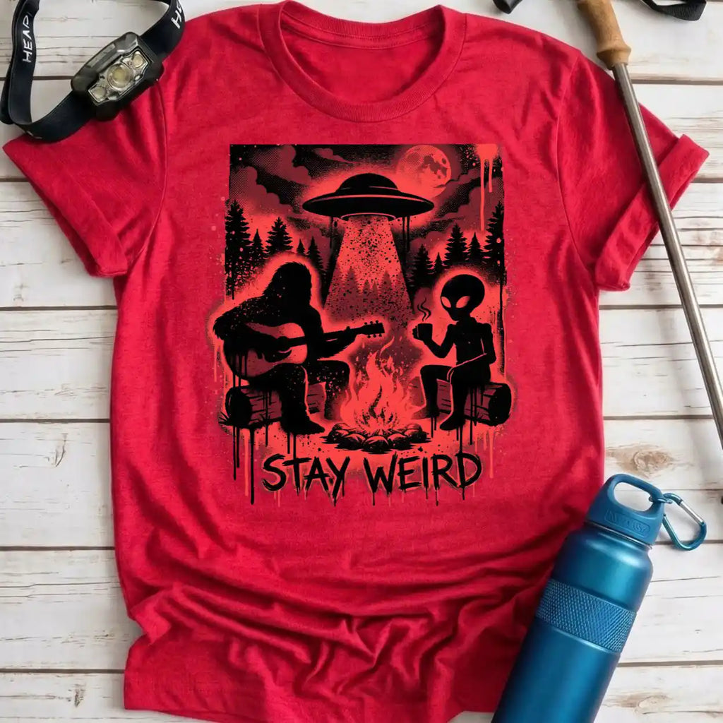Stay Weird Bigfoot Camp Tee